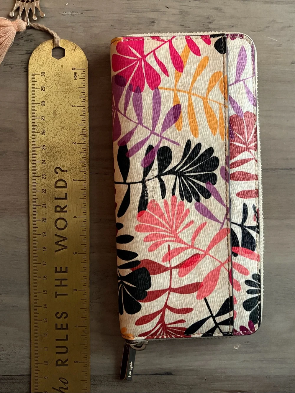 kate spade Multicolor Leaf & Floral Zip-Around Wallet
